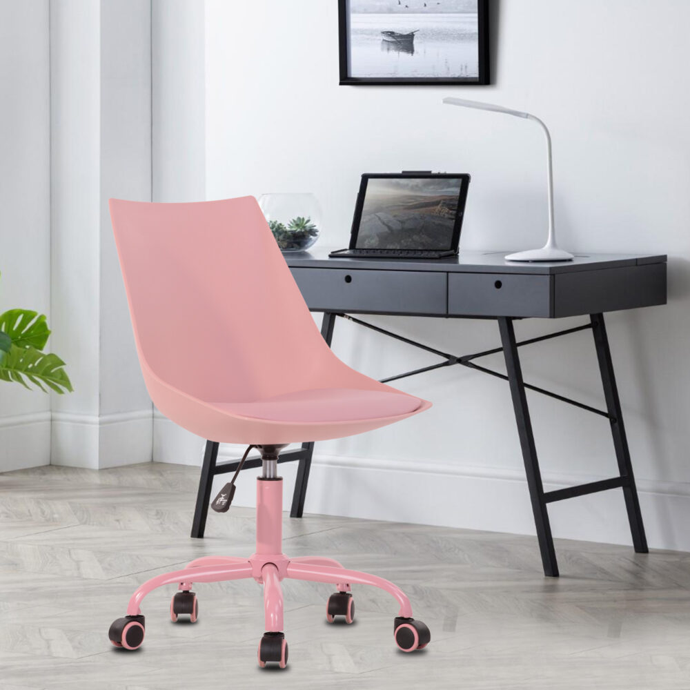 כיסא משרדי ורוד עם בוכנה פנאומטית מתכווננת 8 ס"מ - מבית HOMAX