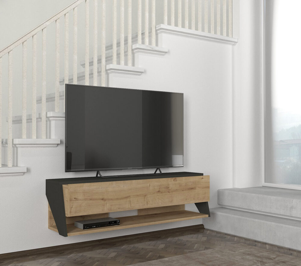 מזנון טלוויזיה צף בדגם ליטוס DE2569 עם אחסון רב, אורך 120 ס"מ - מבית HOMAX