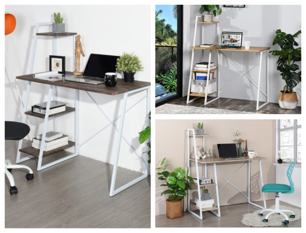 עמדת עבודה פוצ'ו בעיצוב מודרני עם תא אחסון ומדף עליון - מבית HOMAX