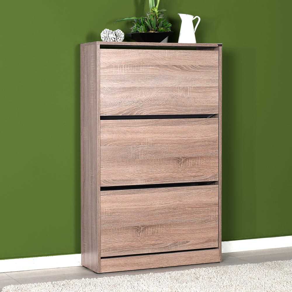 שידת נעליים בעיצוב נקי ופרקטי עם שלושה תאי אחסון נפתחים - דגם טריפל HC-530. - מבית HOMAX