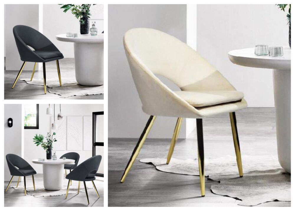 כורסא מעוצבת קנזי עם רגלי ברזל בצבע זהב, גובה 83 ס"מ - מבית HOMAX