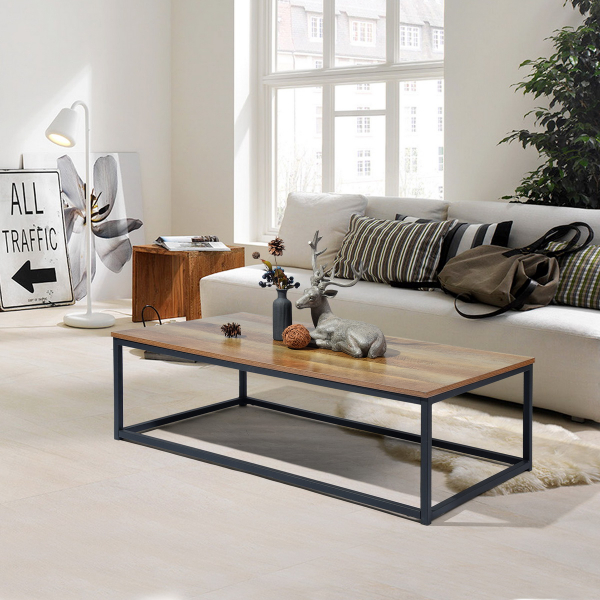 שולחן קפה מלבני עם פלטת MDF עמידה ושיק אגוז, 110 ס"מ - מבית HOMAX