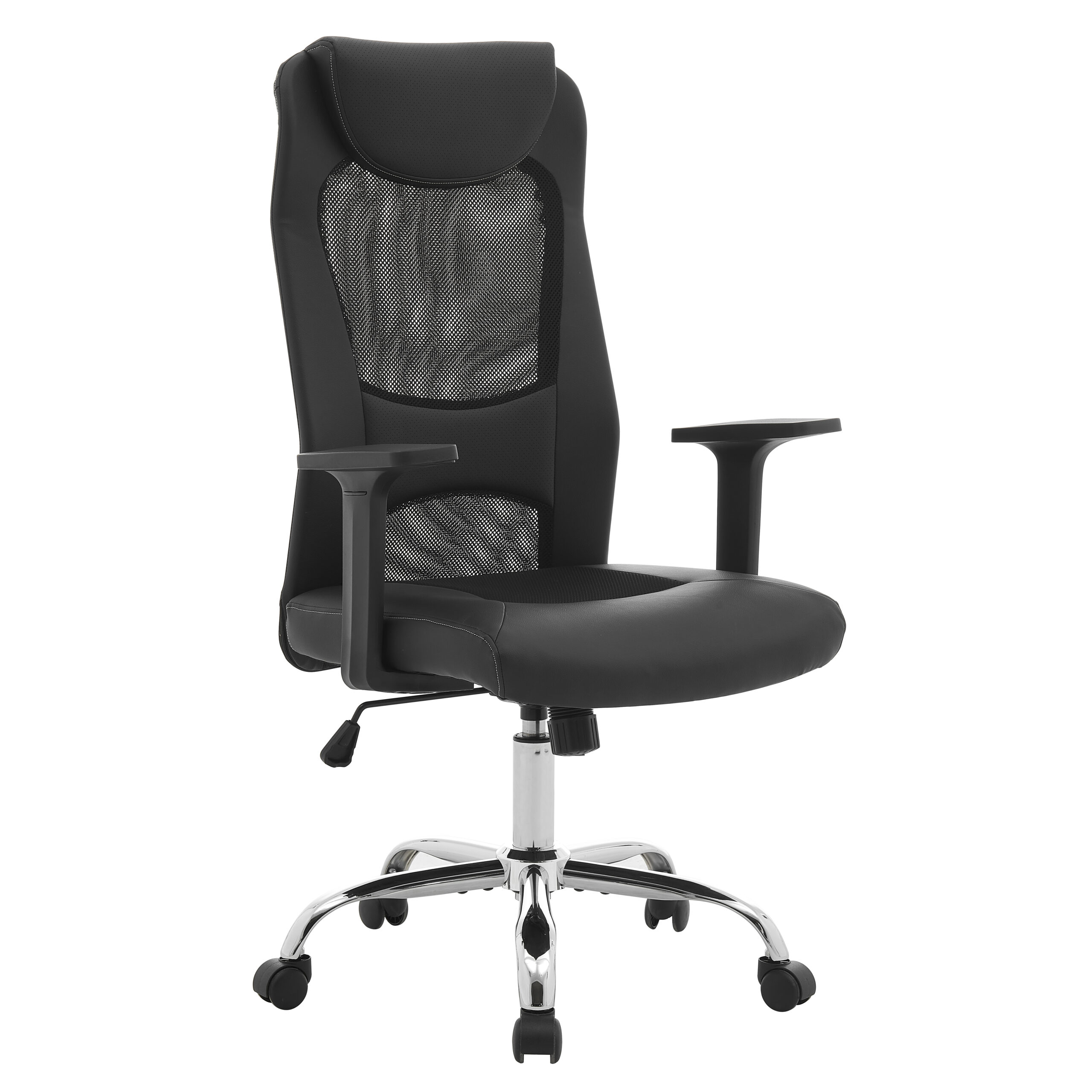 כיסא מנהלים ארגונומי עם ספוג זעזועים, ריפוד דמוי עור, מידות מתכווננות 109-119 ס"מ - מבית HOMAX