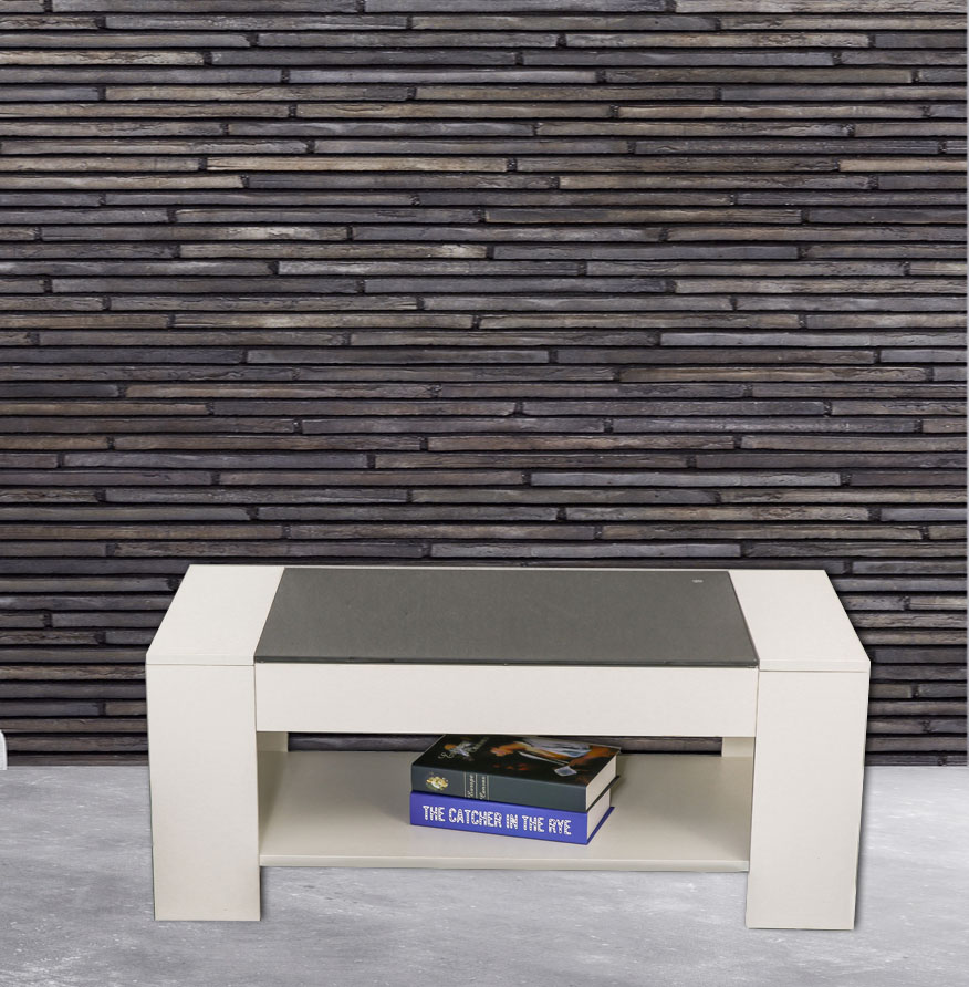 שולחן סלון אלגנטי עם מדף תחתון רחב - אורך 100 ס"מ - מבית HOMAX