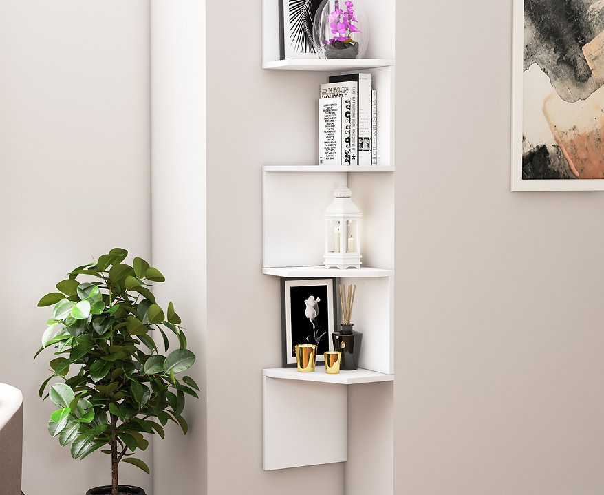 מדף תלייה בעיצוב אסימטרי בעובי 18 מ"מ בציפוי מלמין יצוק - מבית HOMAX