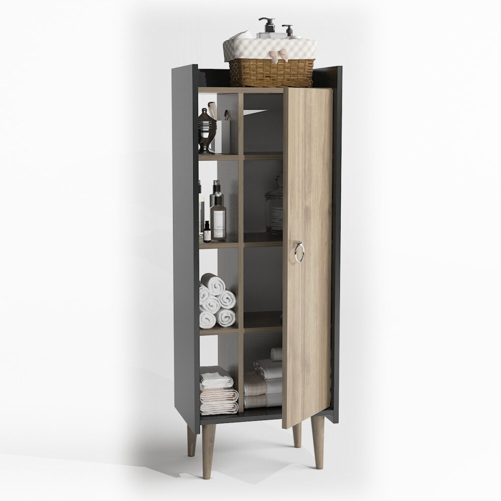 ארון רב תכליתי Lagomood Ruby לאחסון, נגישות ונוחות עם דלת ו-8 מדפים - מבית HOMAX