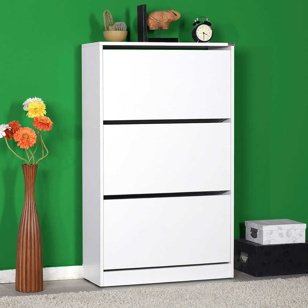 שידה לאחסון נעליים בקלות ובסטייל, עם שלושה תאי אחסון נפתחים - מבית HOMAX