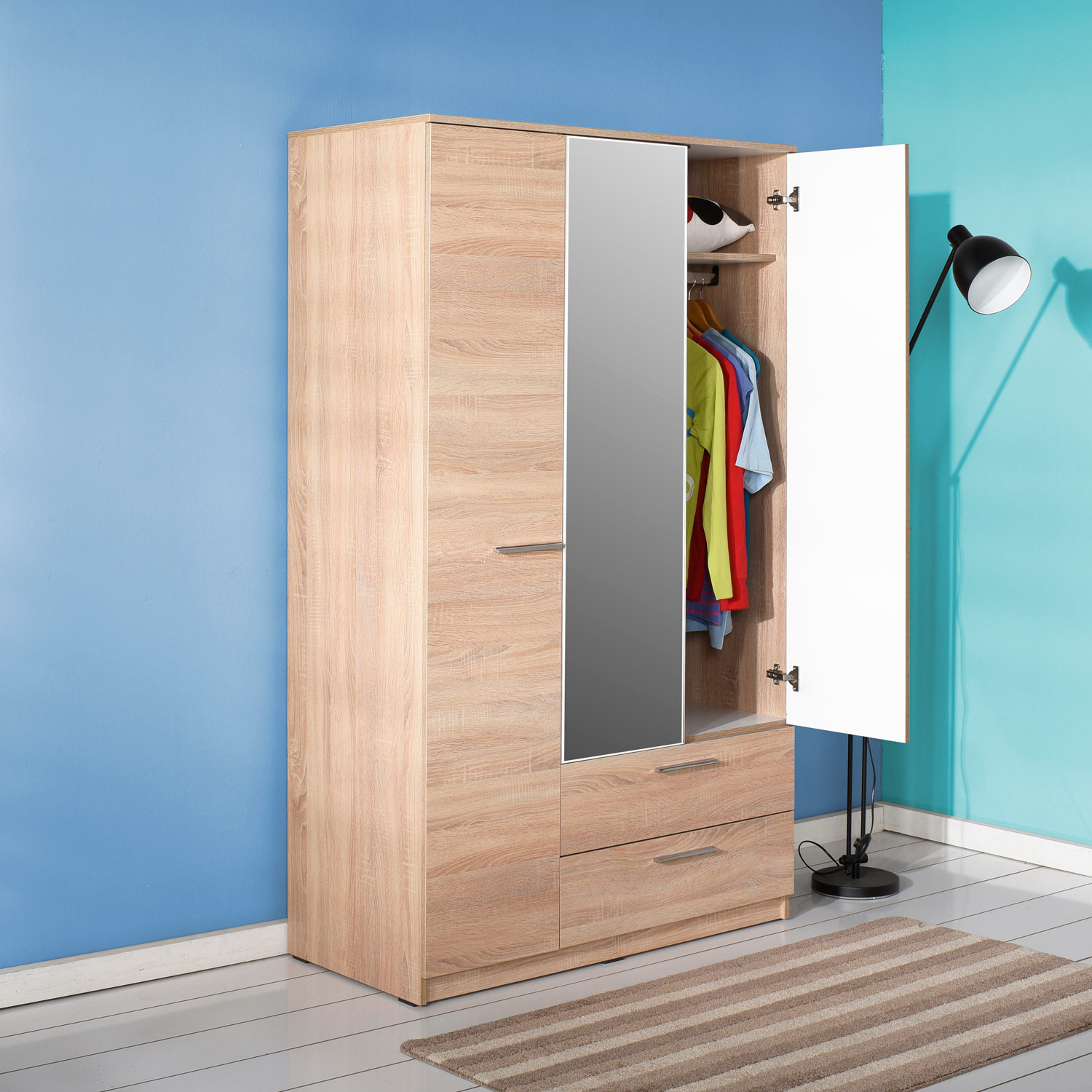 ארון בגדים רוס GRD733 - תלייה רחבה ואחסון נוח - גובה 184 ס"מ - מבית HOMAX – תמונה 8