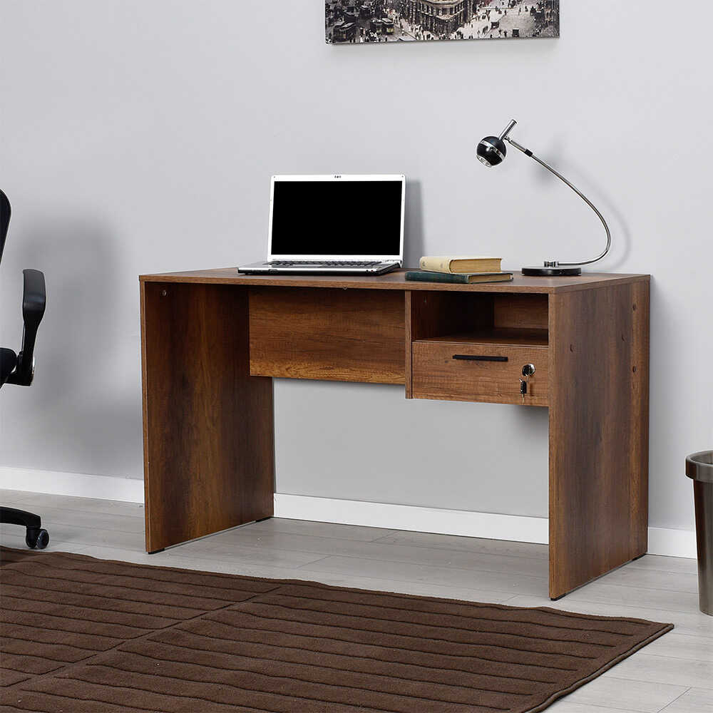 שולחן עבודה נירי CMS510 בעיצוב חדשני עם תא אחסון ומגירה נעולה - מבית HOMAX