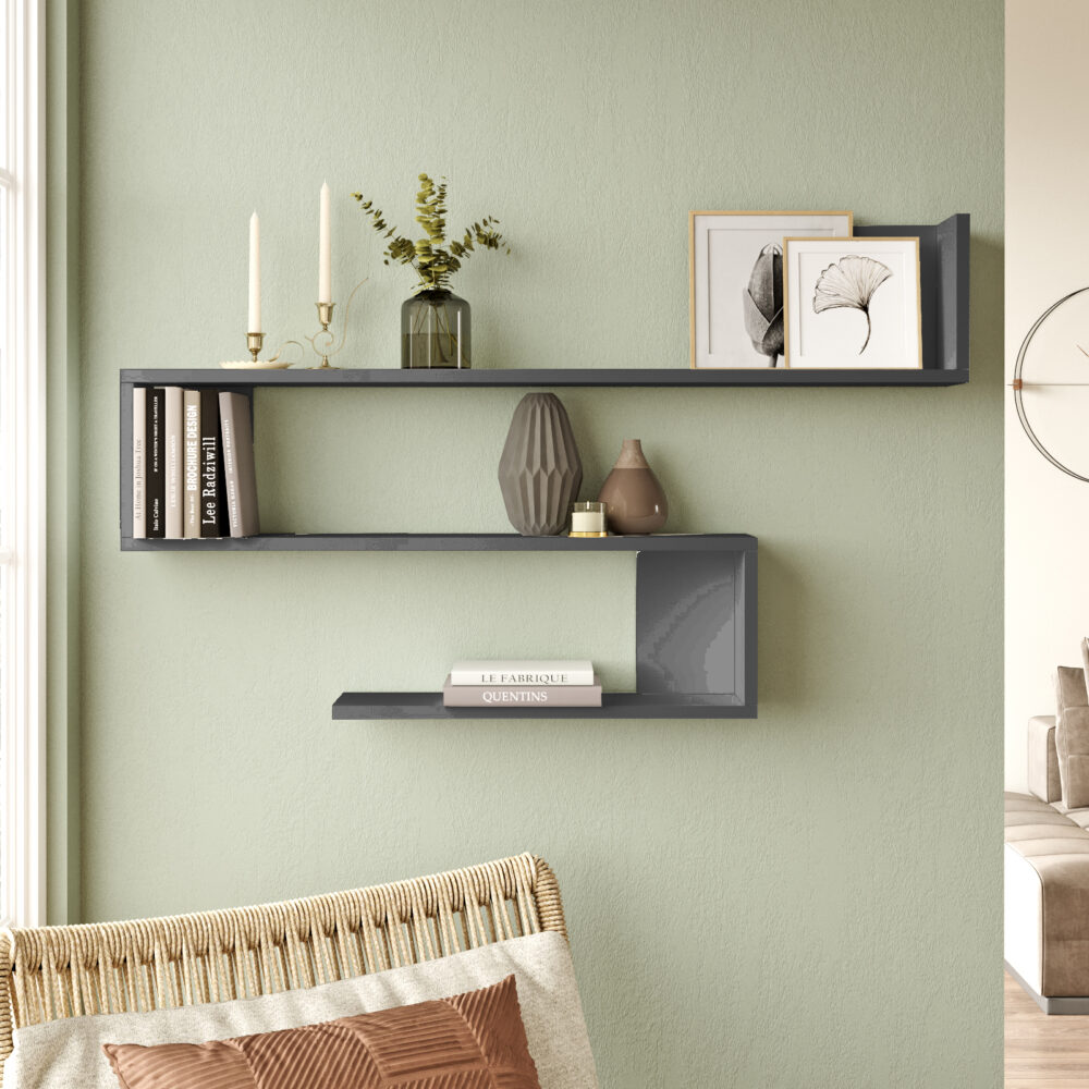 מדף מעוצב Willo WL10 לסלון: מבנה ספיראלה, גובה 71.4 ס"מ, זמין בצבעים שונים - מבית HOMAX