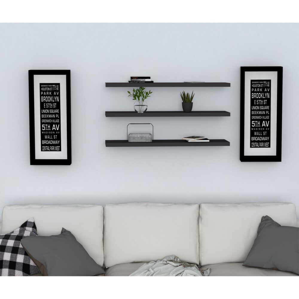 מדף תליה Boss בצבע פחם - עשוי שבבית דחוסה 18 מ"מ - מבית HOMAX