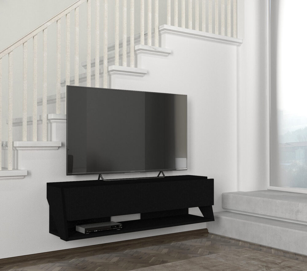 מזנון טלוויזיה צף עם קלאפה גדולה ושני תאים פנימיים - ליטוס DE2569 - מבית HOMAX