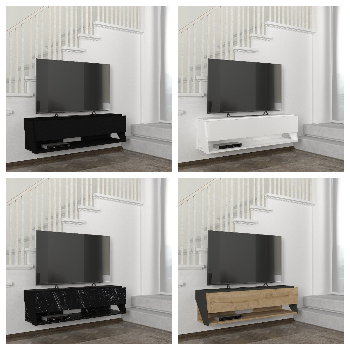 מזנון טלוויזיה צף ליטוס DE2569, קלאפה גדולה, אחסון רב, עיצוב מודרני - מבית HOMAX – תמונה 9