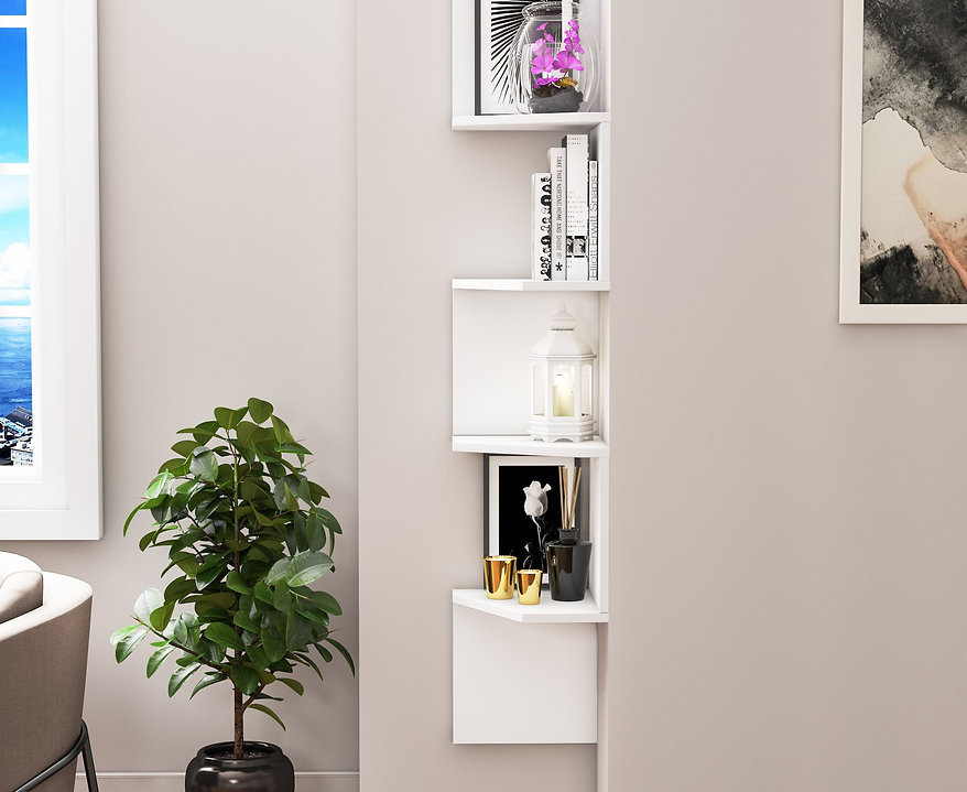 מדף תלייה בעיצוב אסימטרי בעובי 18 מ"מ בציפוי מלמין יצוק - מבית HOMAX – תמונה 4