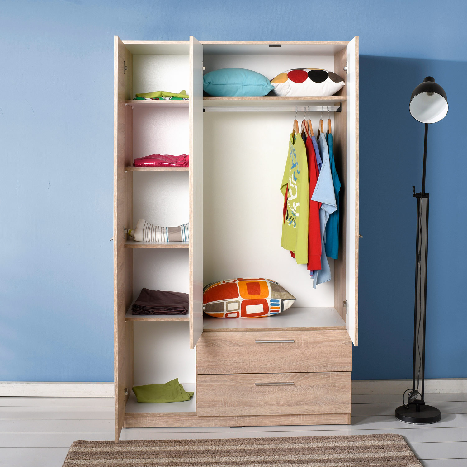 ארון בגדים רוס GRD733 - תלייה רחבה ואחסון נוח - גובה 184 ס"מ - מבית HOMAX – תמונה 7