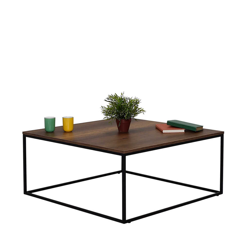 שולחן סלון ריבועי Meydan-SHP-980 בעיצוב קלאסי עם מסגרת פלדה חזקה - מבית HOMAX