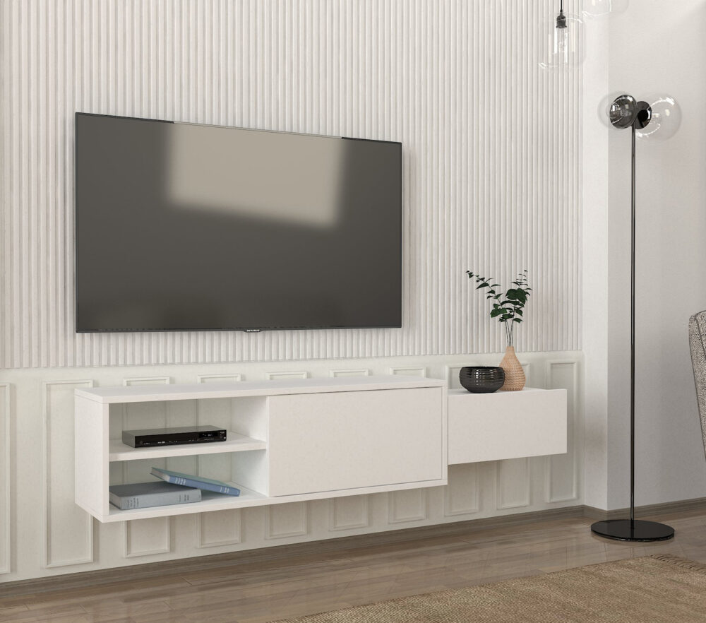 מזנון טלוויזיה צף DIUN DE2521 עם מקומות אחסון, עשוי שבבית דחוסה 18 מ"מ - מבית HOMAX