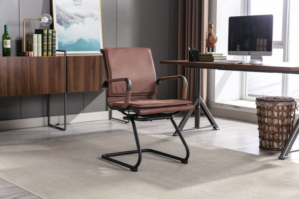 כיסא משרדי יוקרתי דגם Brennan מעוצב עם רגלי מתכת בצורת Z - מבית HOMAX