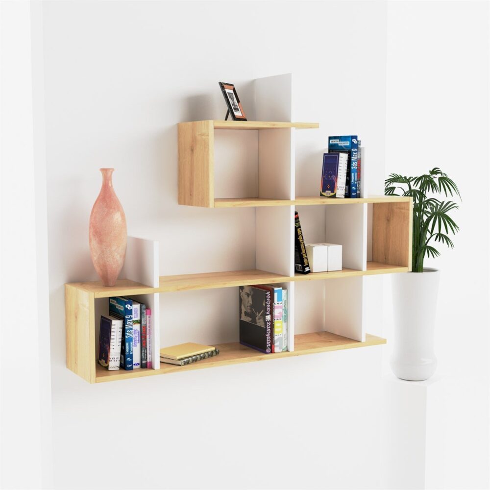 מדף מעוצב בסגנון כוורת - עשוי שבבית דחוסה בעובי 18 מ"מ - מבית HOMAX