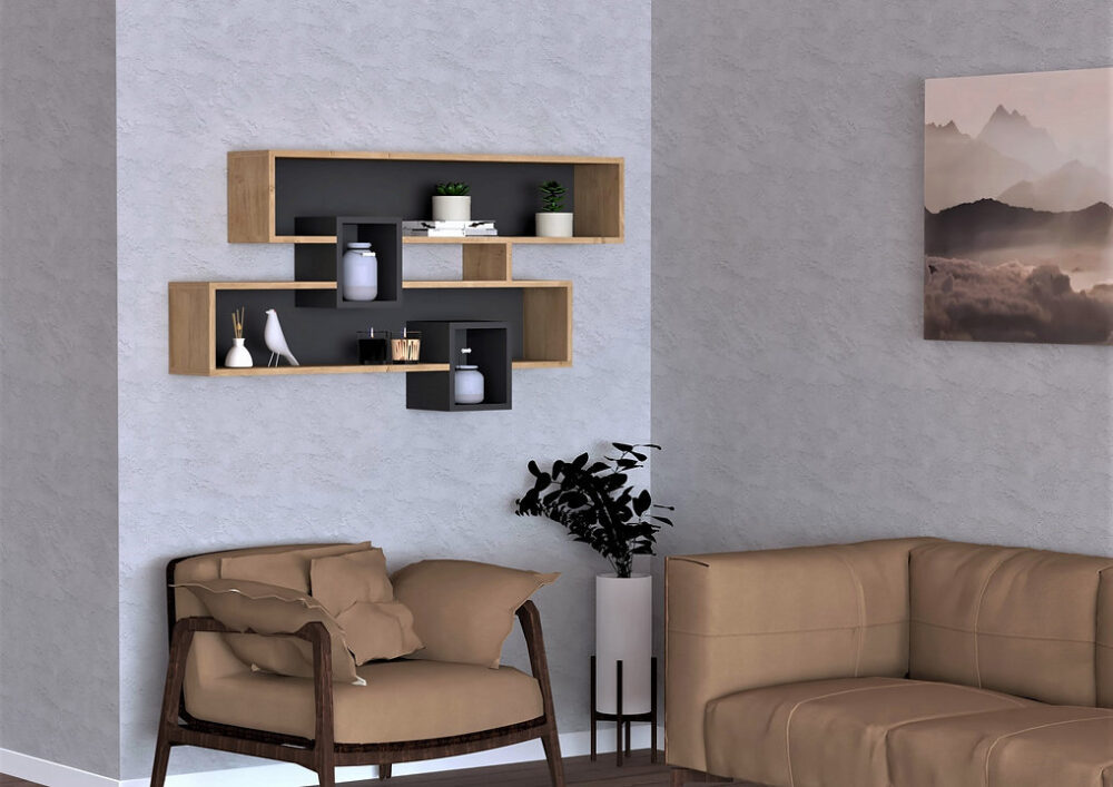 מדף כוורת מעוצב מדגם Karen – בעובי 18 מ"מ לאחסון ועיצוב הבית - מבית HOMAX