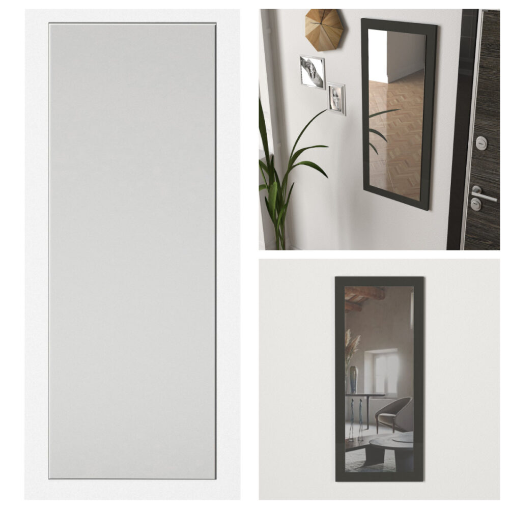 מראת קיר עם מסגרת עבה - אלניס DE0101 - לבן - ממדים 105x45 ס"מ - מבית HOMAX