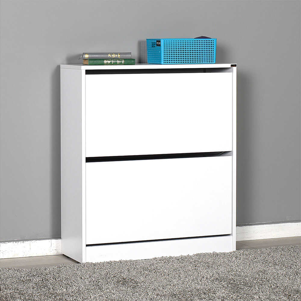 דאבלו HC-520: שידה מעוצבת לאחסון נעליים עם שני תאי אחסון נפתחים - מבית HOMAX