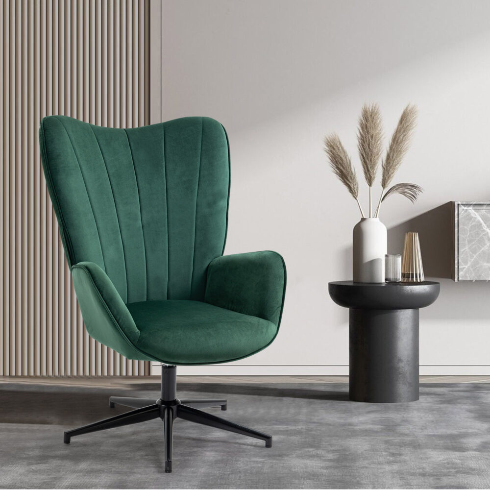 כורסה מעוצבת LINDELOF עם ריפוד קטיפה שובה לב ב-4 צבעים שונים - מבית HOMAX