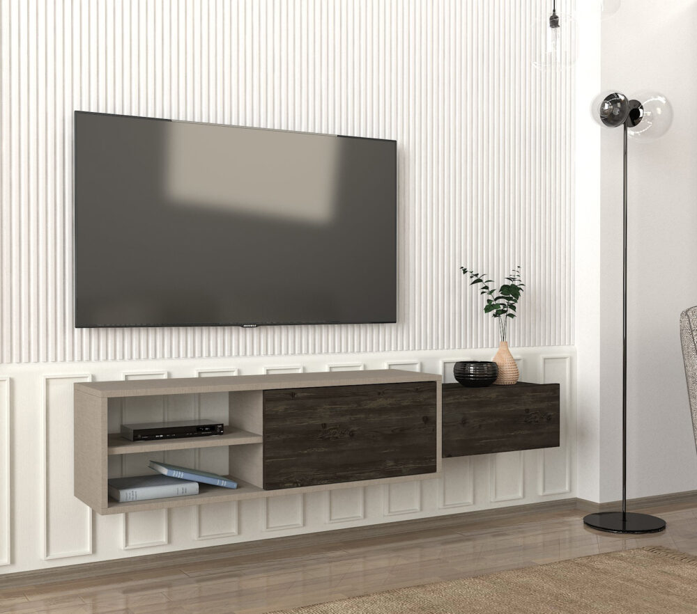 דיון DE2521 מזנון טלוויזיה צף מודרני עם מקום אחסון רב - מבית HOMAX