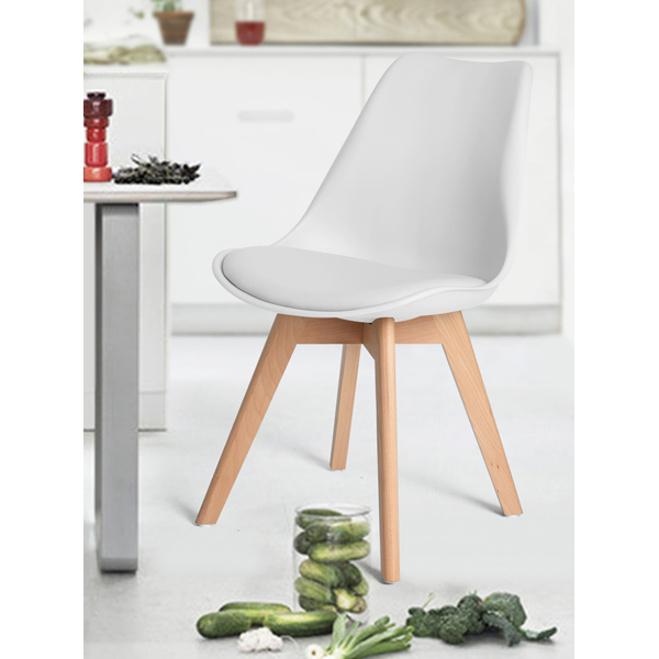 זוג כיסאות פרנקפורט מרופדים בציפוי דמוי עור, גובה כיסא 83 ס"מ - מבית HOMAX