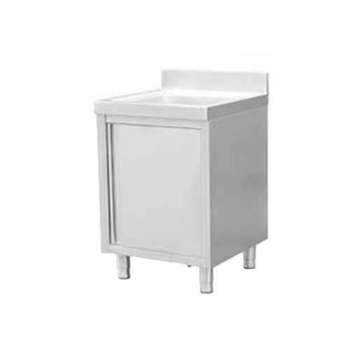 כיור יחיד עם ארון נסליין GSSC-7070WS מנירוסטה 304, עמיד בחוץ ועמיד לחלודה - נסליין