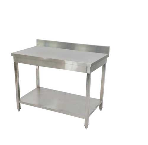 שולחן עבודה נירוסטה נסליין עם גב מגן, עמידות חלודה גבוהה - 1500X700X850 מ"מ - נסליין