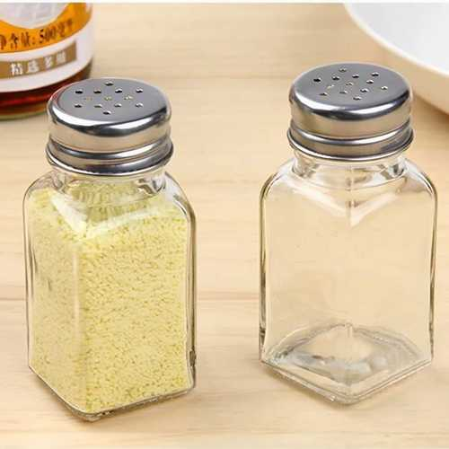 מלחייה זכוכית מרובעת מכסה נירוסטה נסליין