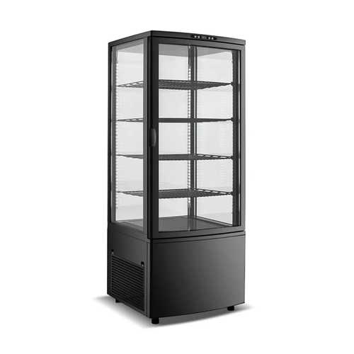 מקרר קינוחים נסליין 98 ליטר - עיצוב שחור עם תאורת LED ומניעת אדים - נסליין