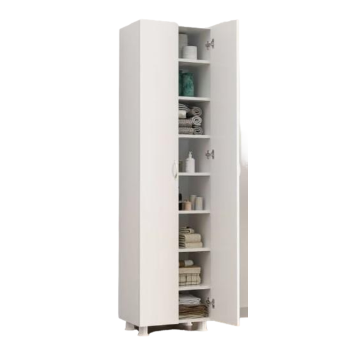 ארון איחסון 2 דלתות כולל 7 מדפים 6101 דגם איירין - צבע לבן – תמונה 5