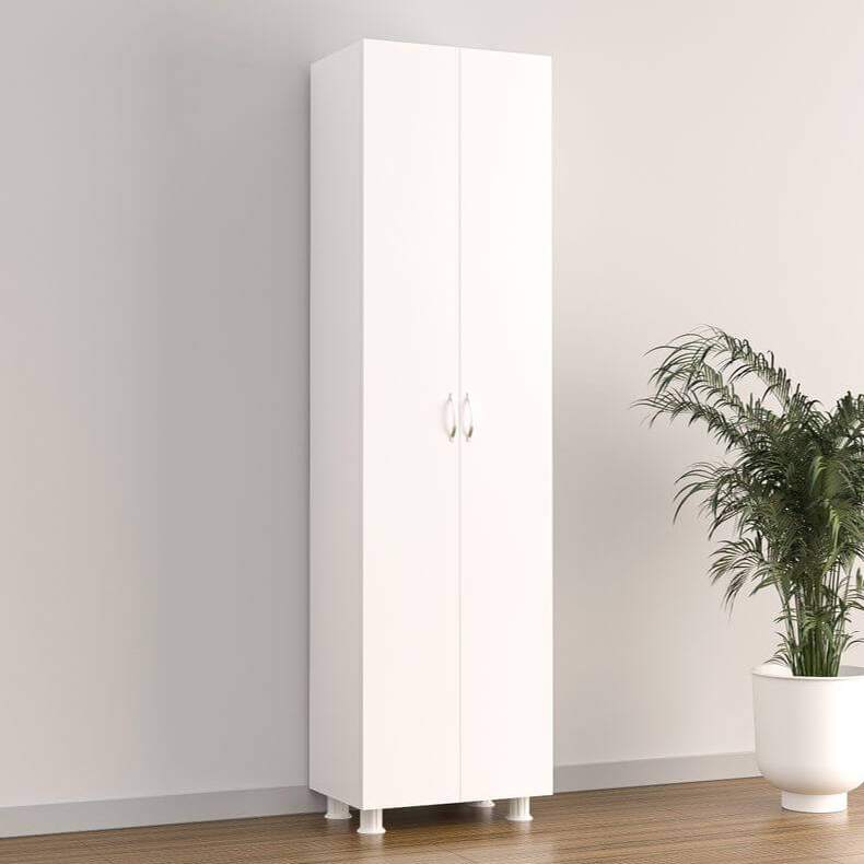 ארון איחסון 2 דלתות כולל 7 מדפים 6101 דגם איירין - צבע לבן – תמונה 3