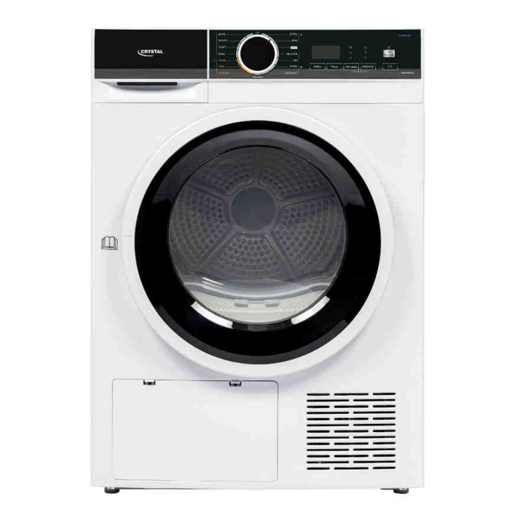 מייבש כביסה קריסטל DHP8800B, משאבת חום, 8 ק"ג, 15 תוכניות ייבוש