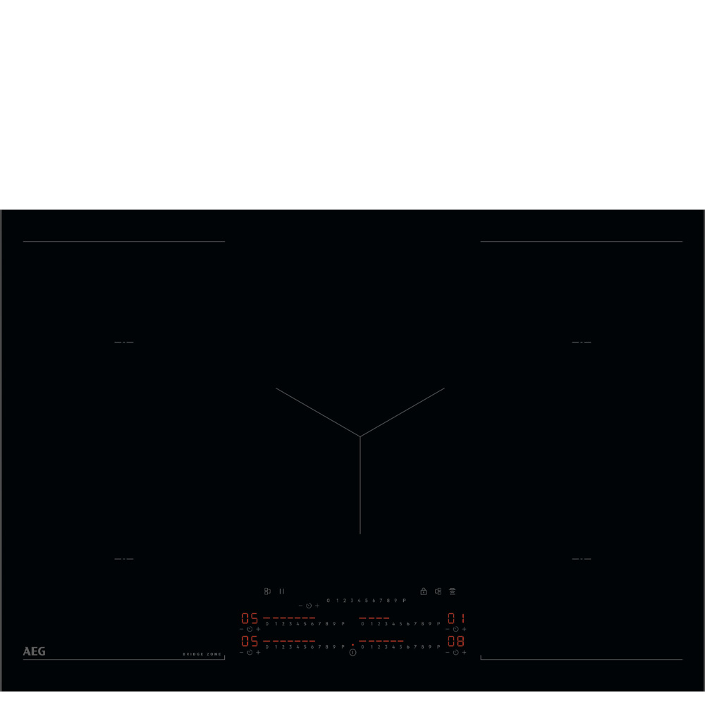 כיריים אינדוקציה ⁦AEG NIK85M00FB עם 5 אזורי בישול ותצוגת LED