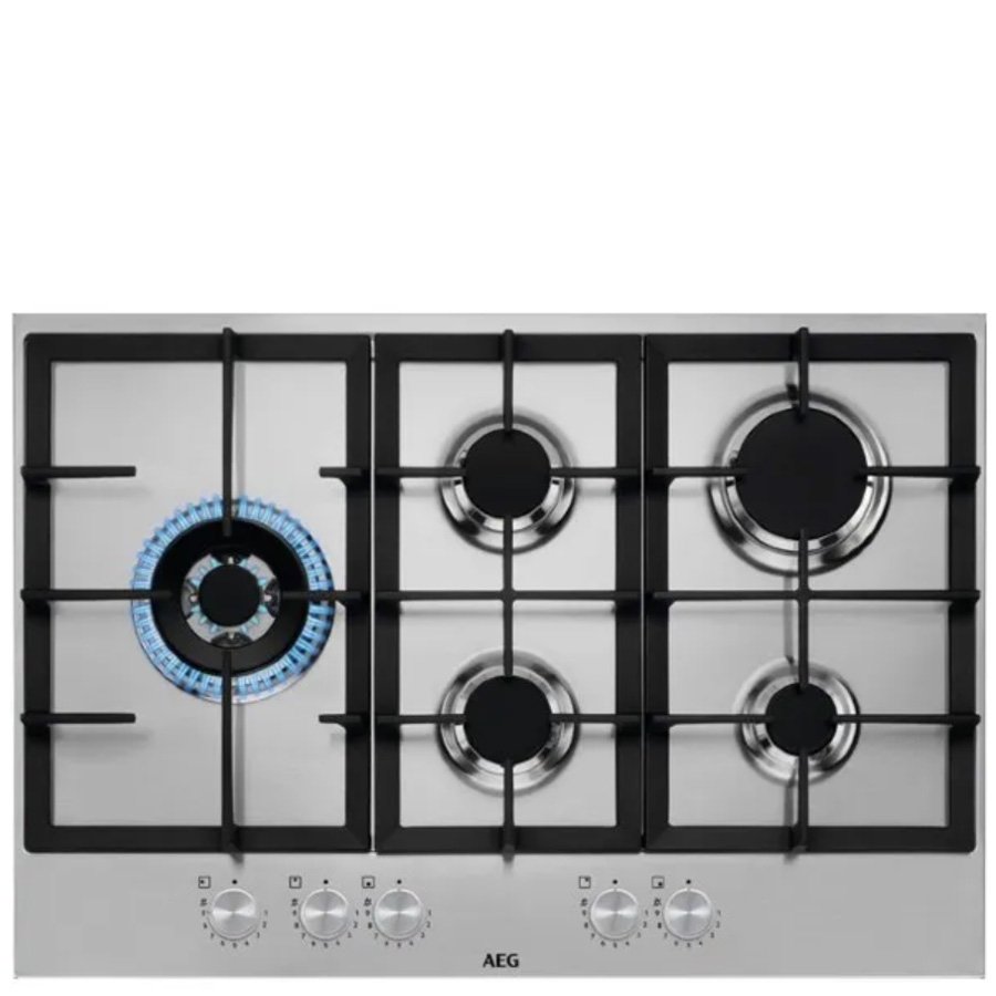 כיריים גז AEG HGB75820SM עם להבת טורבו עוצמתית 3650 וואט