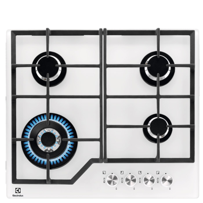 כיריים גז 4 להבות זכוכית מחוסמת Electrolux KGG64362W - בטיחות ואיכות בישול מושלמת
