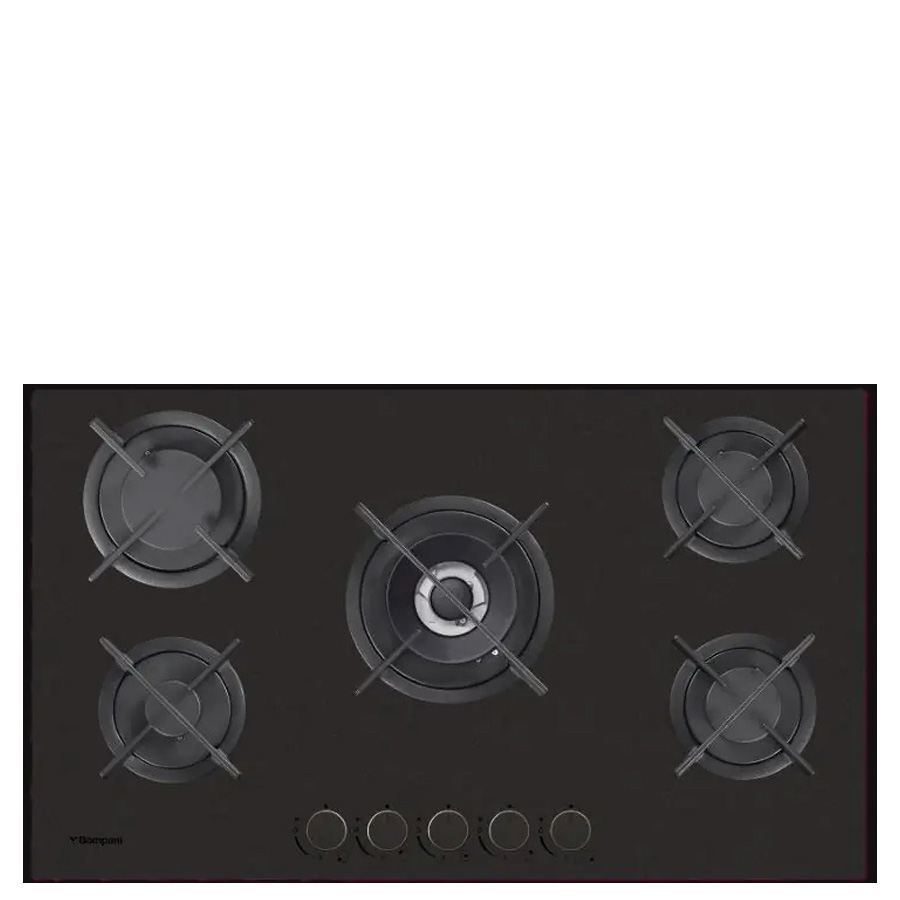 כיריים גז BOMPANI BO982BK NANO זכוכית 90 ס"מ, עם מבערי DEFENDI