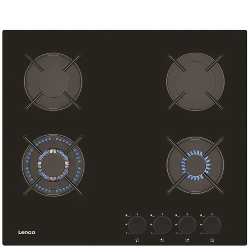 כיריים גז זכוכית LENCO LGH-6408BK - 4 מבערים, הספק 8850W, רוחב 60 ס"מ