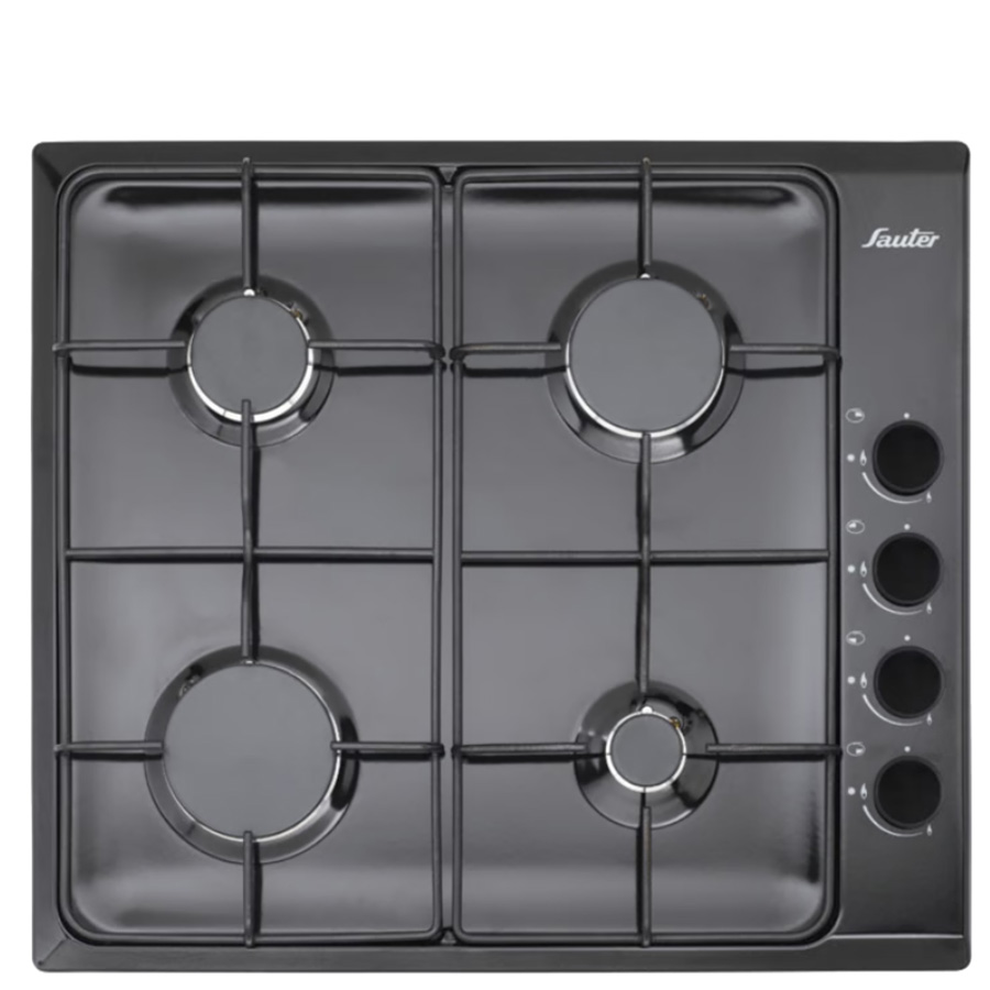כיריים גז SAUTER SHE850B עם 4 מבערים וכיפות מצופות אמייל