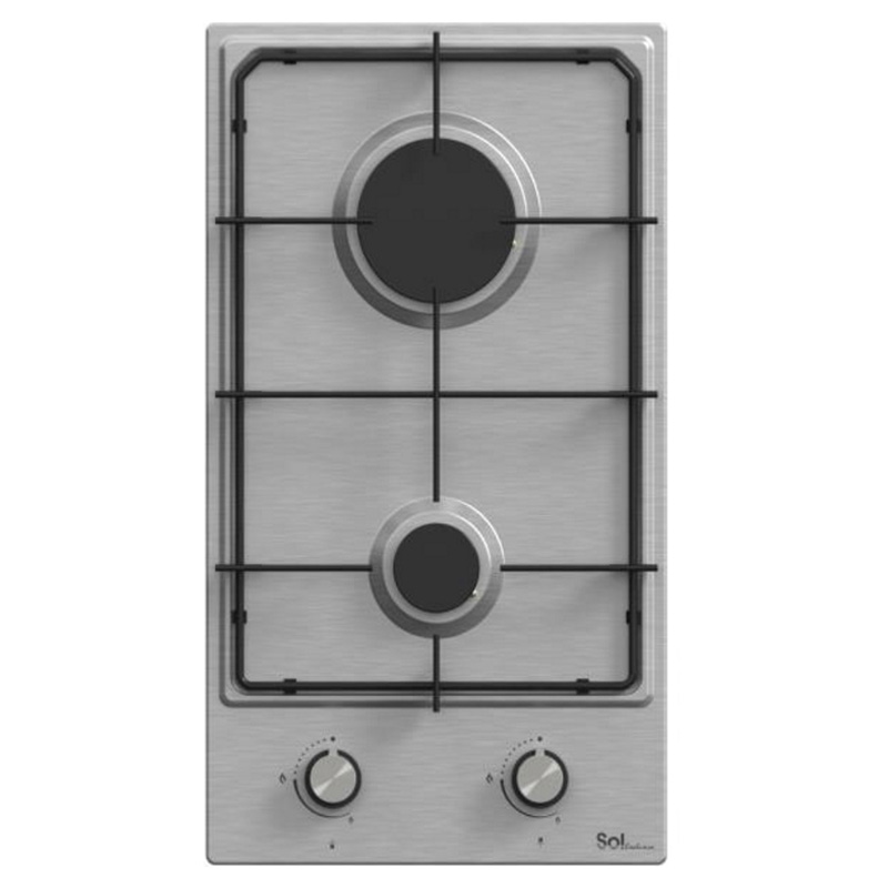 כיריים גז נירוסטה Sol FV3XG-089 עם 2 להבות וחיישן בטיחות