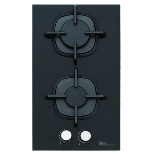 כיריים גז SOL עם 2 מבערים ומערכת גז SABAF בטיחותית - דגם F3GBCT533