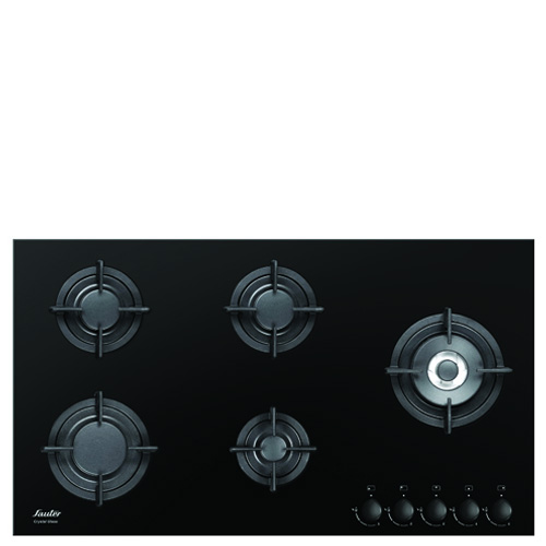 כיריים גז SAUTER SHG9095B עם 5 מבערי SABAF, כולל מבער טורבו לווק