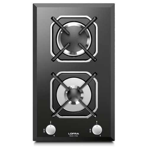 כיריים גז LOFRA בזכוכית שחורה, 2 להבות, חיסכון 20% בגז.