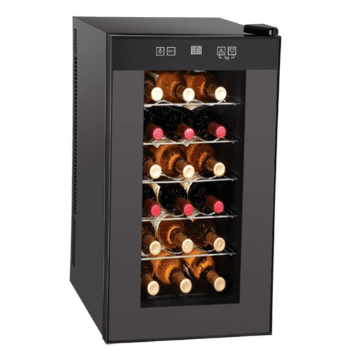 מקרר יין LANDERS דגם BCW50 עם דלת מראה לאחסון 18 בקבוקים