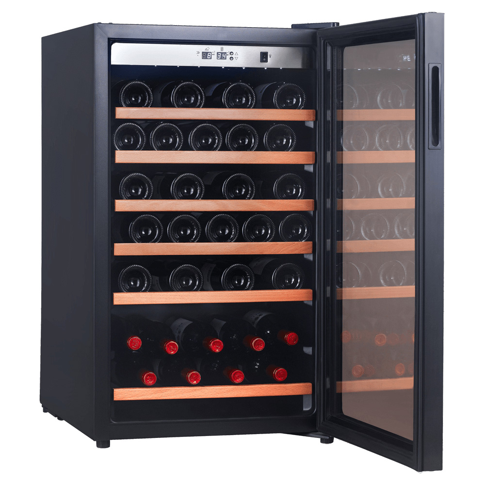 מקרר יין ל-32 בקבוקים LANDERS LA32WS עם מדחס שקט ודלת זכוכית כפולה