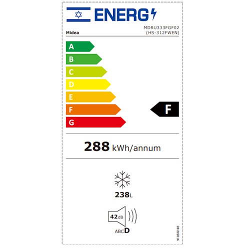 מקפיא No Frost MIDEA MDRU333FGF02 בנפח 227 ליטר, גימור נירוסטה ומדחס שקט – תמונה 4