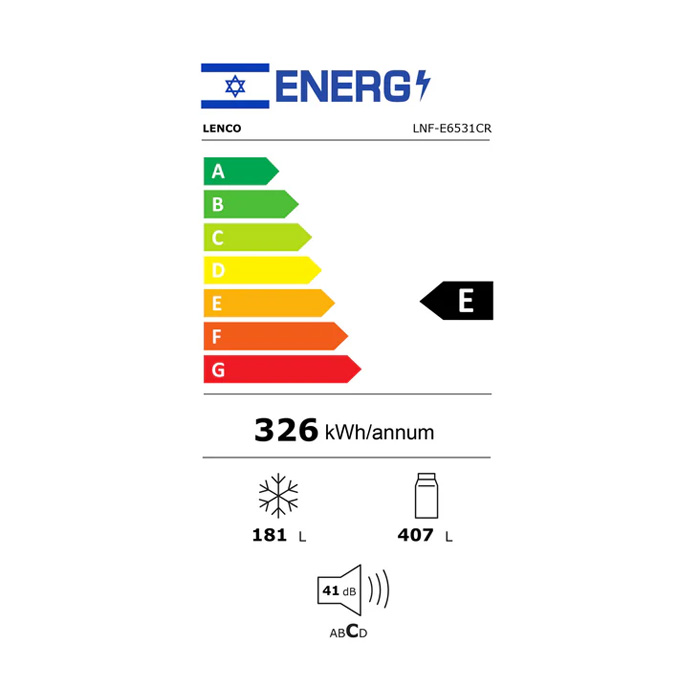 מקרר LENCO תחתון 582 ליטר עם NO FROST ואקלים טרופי דגם LNF-E6531CR – תמונה 3